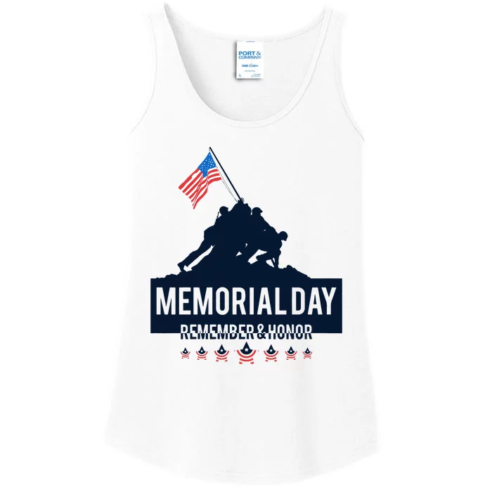 4th Of July Remember And Honor Memorial Day Gift For Veteran Ladies Essential Tank