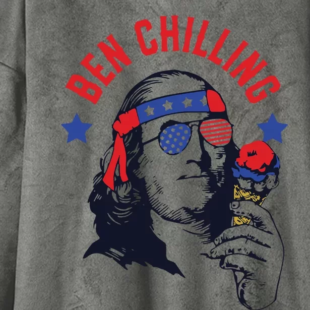 4th Of July Funny Ben Franklin Ice Cream Meme Hooded Wearable Blanket