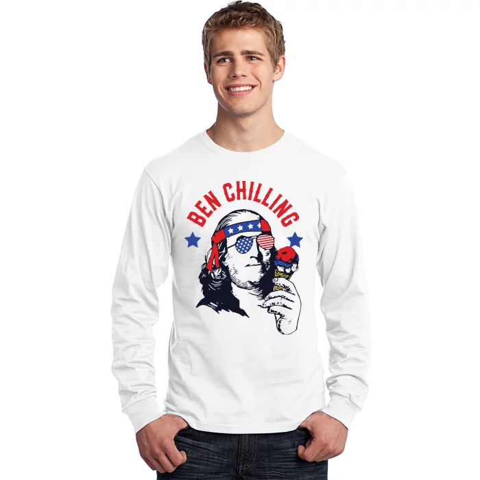 4th Of July Funny Ben Franklin Ice Cream Meme Long Sleeve Shirt