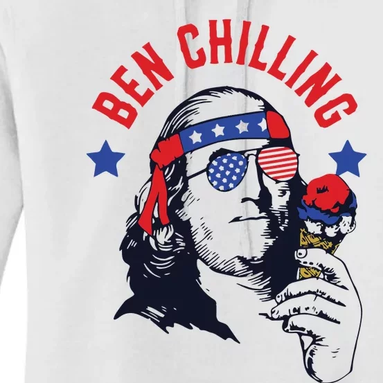 4th Of July Funny Ben Franklin Ice Cream Meme Women's Pullover Hoodie