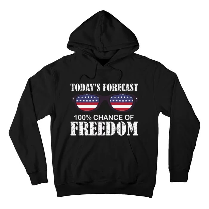 4th Of July Freedom Partriotic Glasses American Flag Tall Hoodie