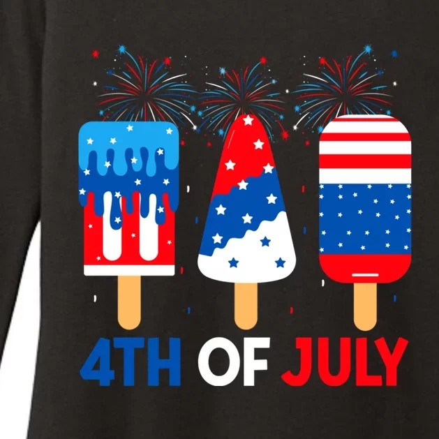 4th Of July Ice Creams Funny Patriotic American Flag America Gift Womens CVC Long Sleeve Shirt