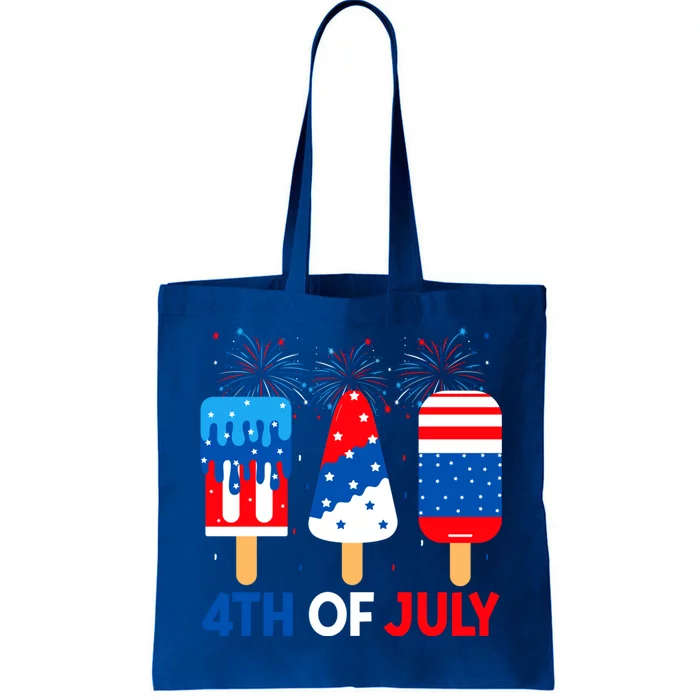 4th Of July Ice Creams Funny Patriotic American Flag America Gift Tote Bag