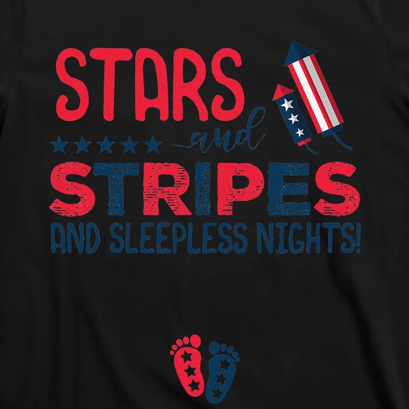 4th of July Pregnancy Announcement Stars and Stripes T-Shirt