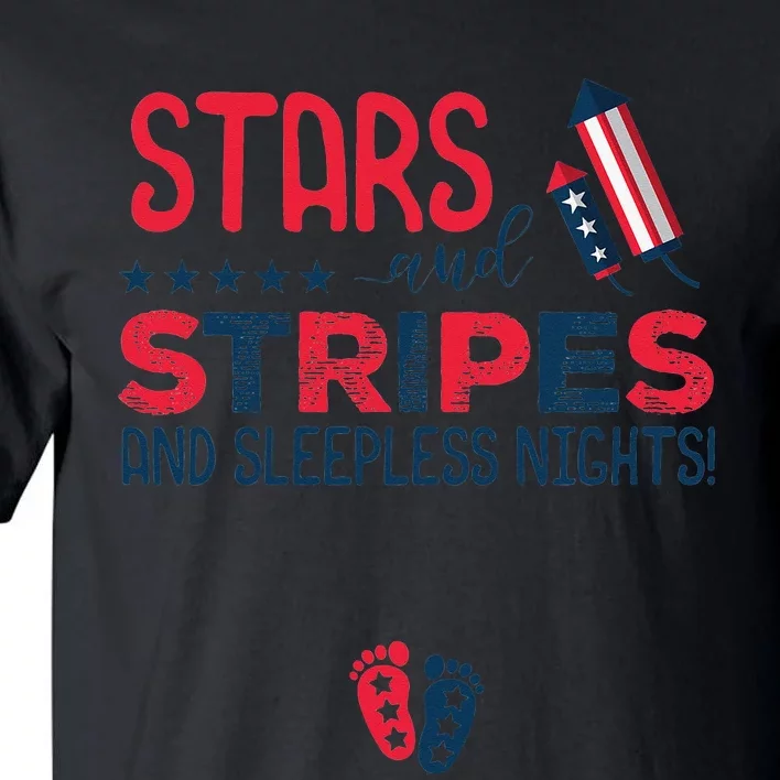 4th of July Pregnancy Announcement Stars and Stripes Tall T-Shirt