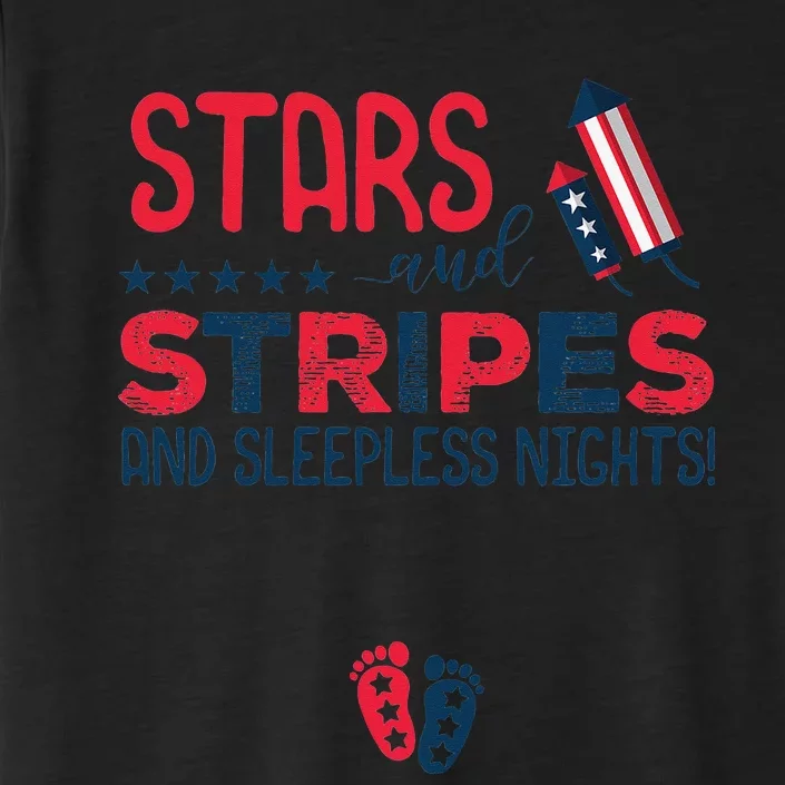 4th of July Pregnancy Announcement Stars and Stripes ChromaSoft Performance T-Shirt