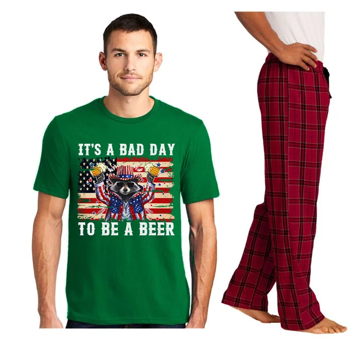 4th Of July Its A Bad Day Tobe A Beer Funny Racoon Gift Pajama Set