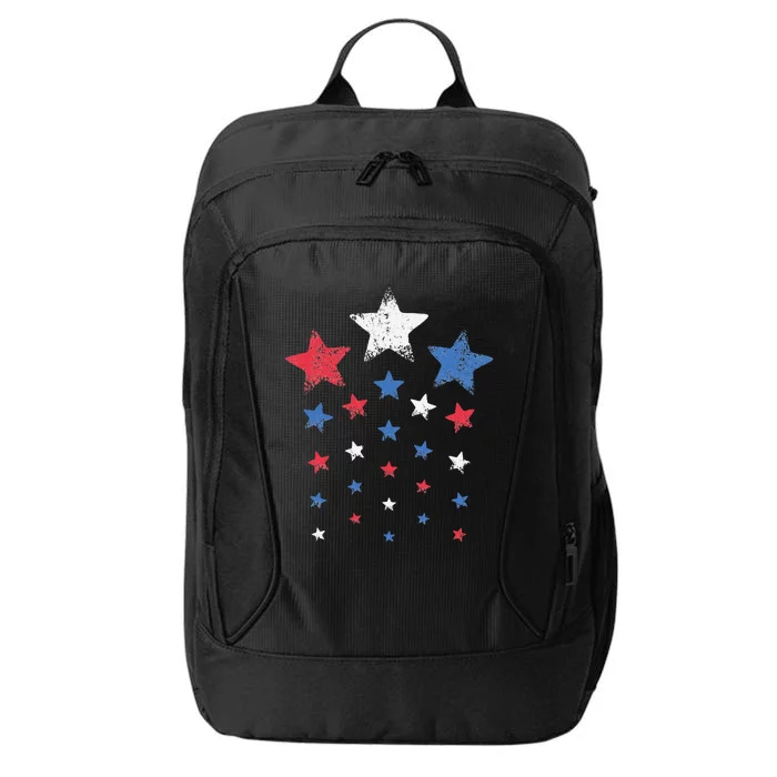 4th of July  Cute Red White Blue Stars City Backpack