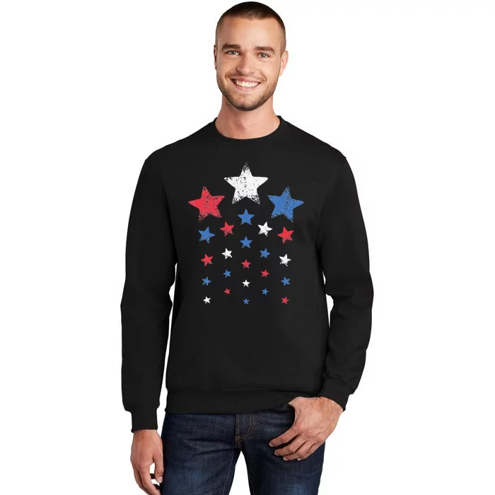 4th of July  Cute Red White Blue Stars Tall Sweatshirt