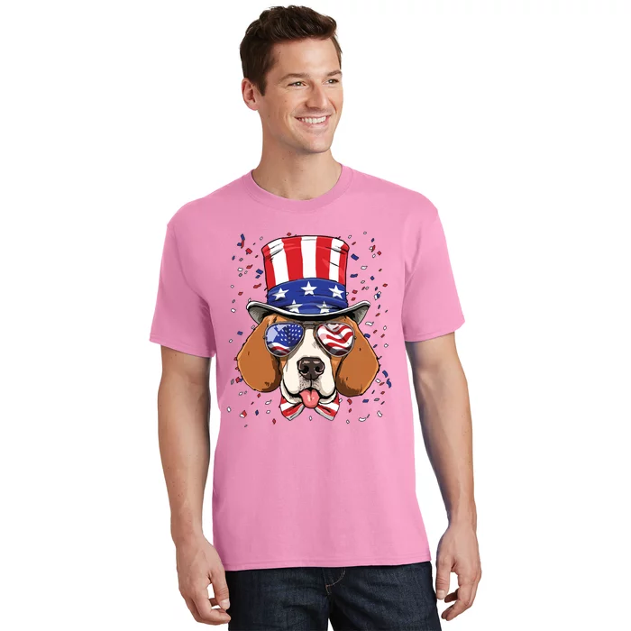 4th Of July Patriotic Beagle American USA Flag Beagle Lovers T-Shirt