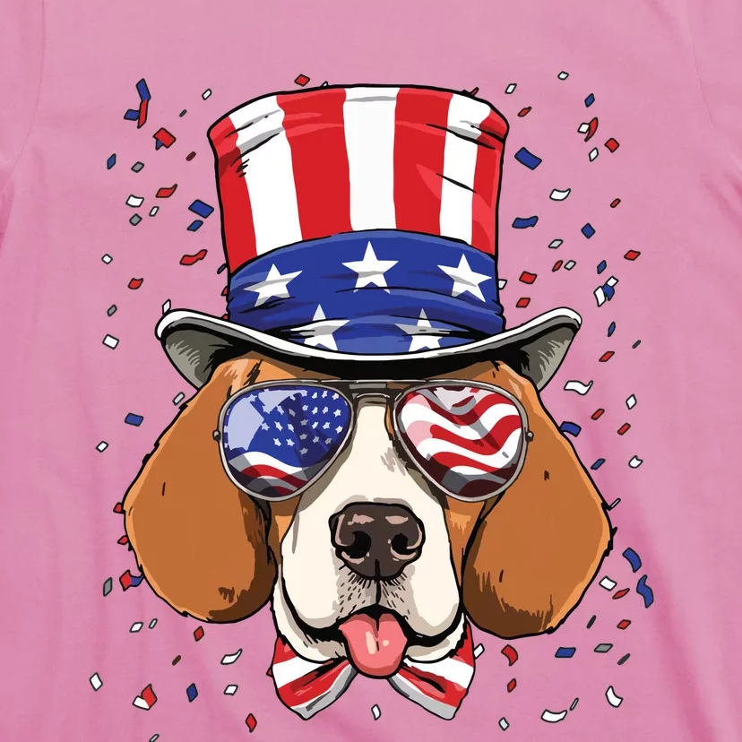 4th Of July Patriotic Beagle American USA Flag Beagle Lovers T-Shirt