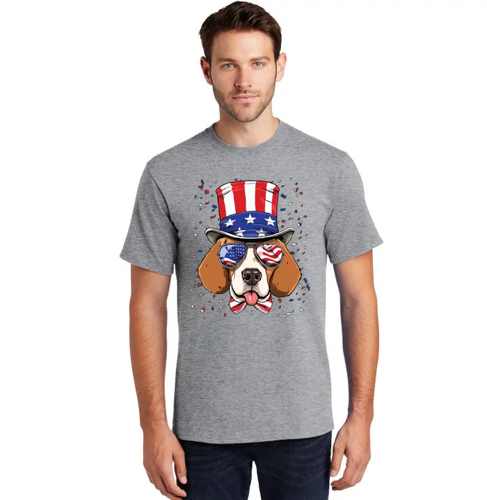 4th Of July Patriotic Beagle American USA Flag Beagle Lovers Tall T-Shirt