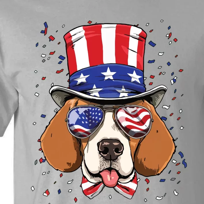 4th Of July Patriotic Beagle American USA Flag Beagle Lovers Tall T-Shirt