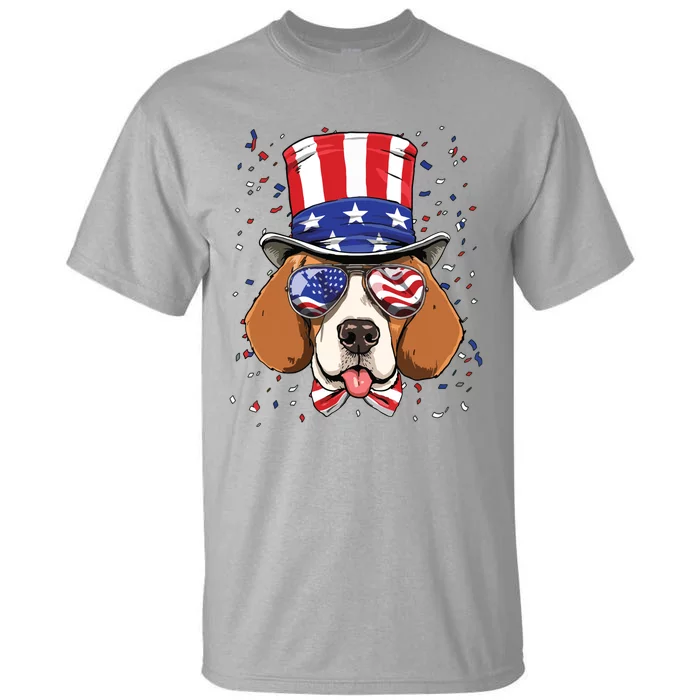 4th Of July Patriotic Beagle American USA Flag Beagle Lovers Tall T-Shirt