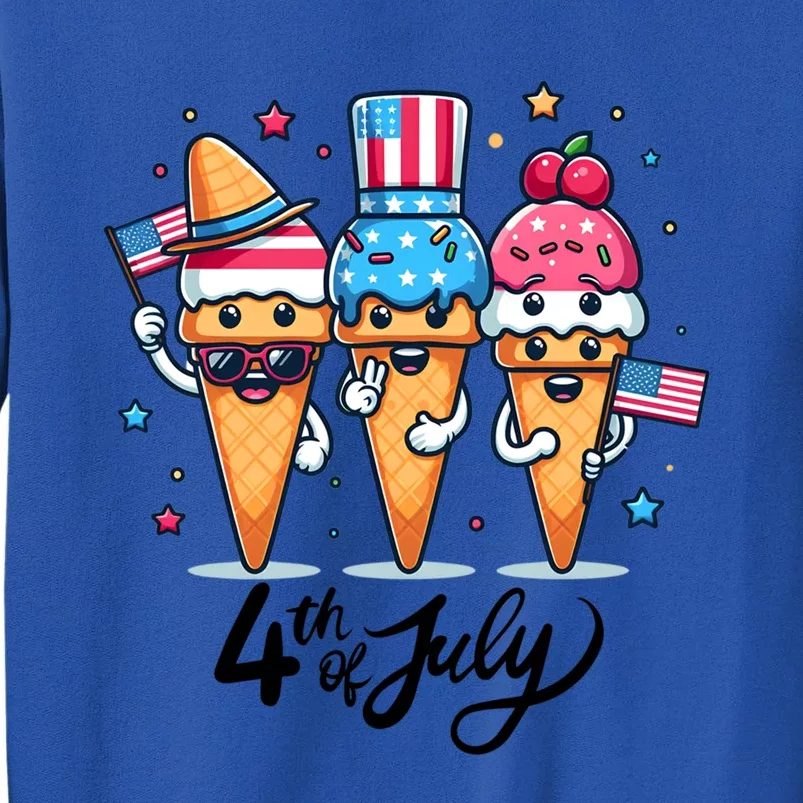 4th Of July Ice Creams Funny Patriotic American Flag America Gift Sweatshirt