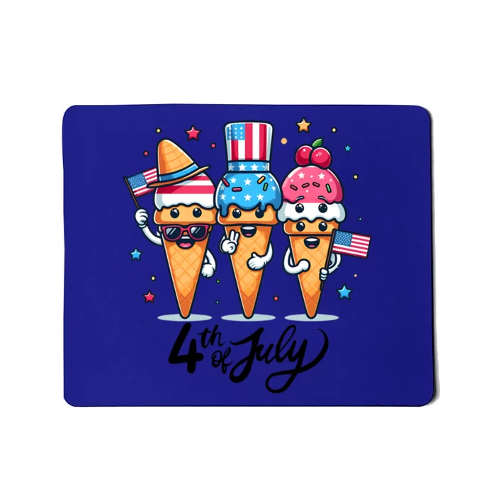 4th Of July Ice Creams Funny Patriotic American Flag America Gift Mousepad