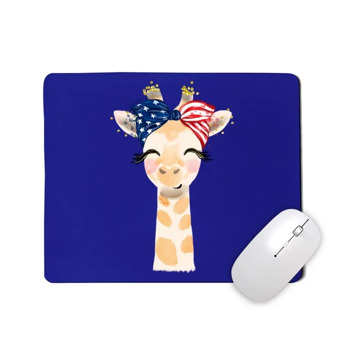 4th Of July Usa Giraffe Cute Mousepad