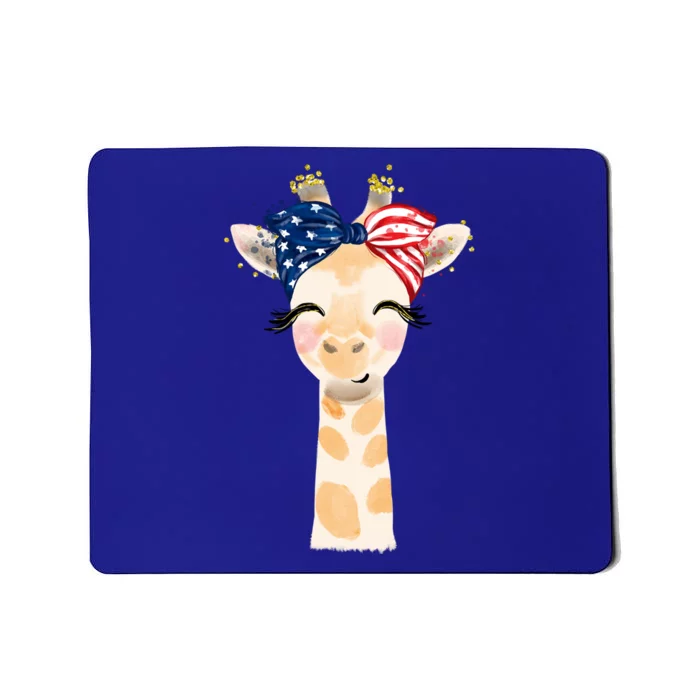 4th Of July Usa Giraffe Cute Mousepad