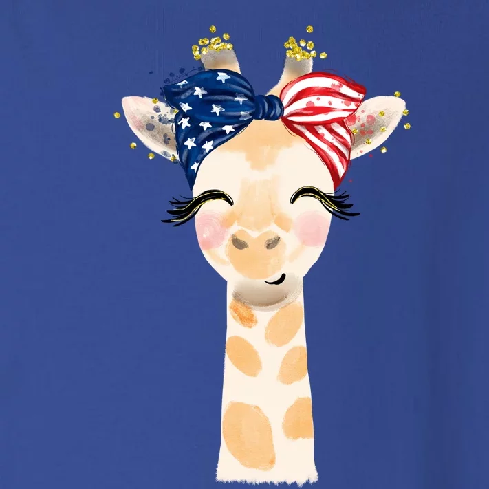 4th Of July Usa Giraffe Cute Toddler Long Sleeve Shirt