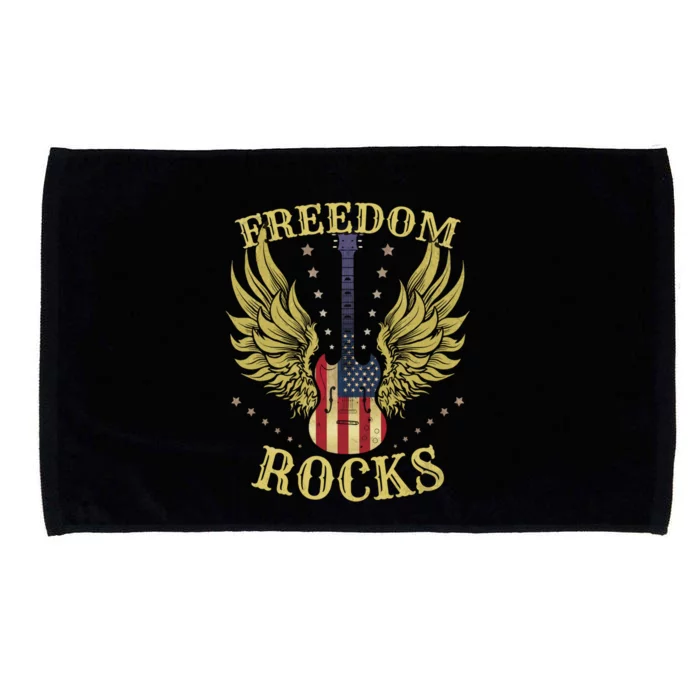 4th Of July Fourth Independence Day Guitar Freedom Rocks Gift Microfiber Hand Towel