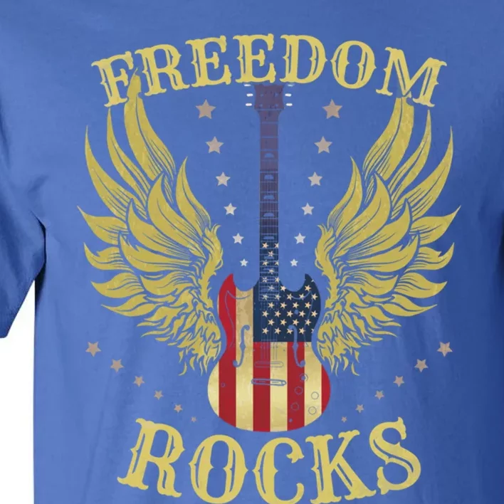 4th Of July Fourth Independence Day Guitar Freedom Rocks Gift Tall T-Shirt