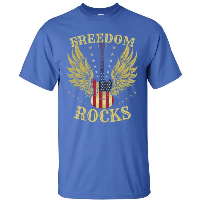 4th Of July Fourth Independence Day Guitar Freedom Rocks Gift Tall T-Shirt