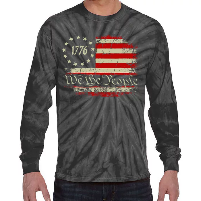 4th Of July Shirts We The People 1776 Usa Flag Tie-Dye Long Sleeve Shirt