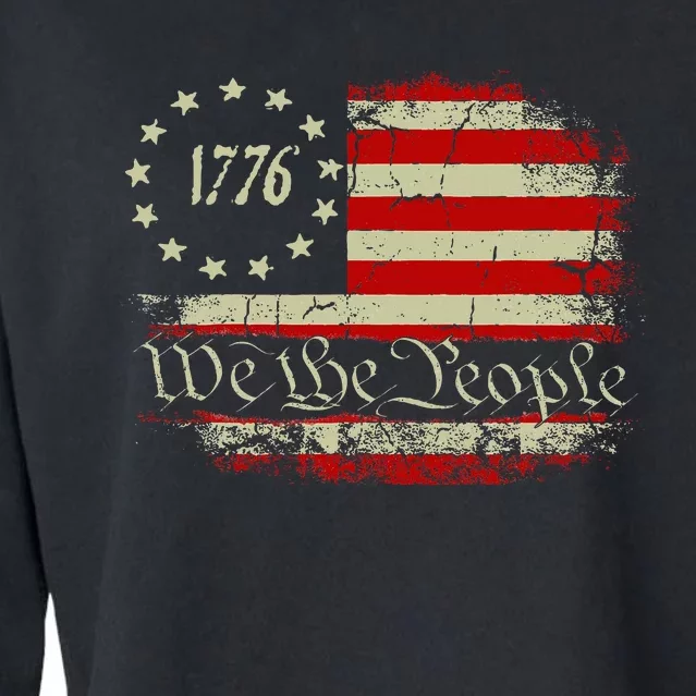 4th Of July Shirts We The People 1776 Usa Flag Cropped Pullover Crew