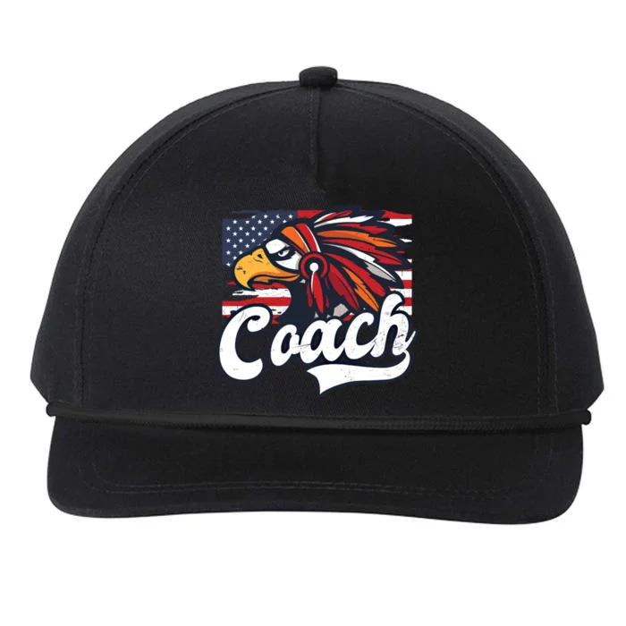 4th Of July Native Eagle Design American Flag Coach Meaningful Gift Snapback Five-Panel Rope Hat