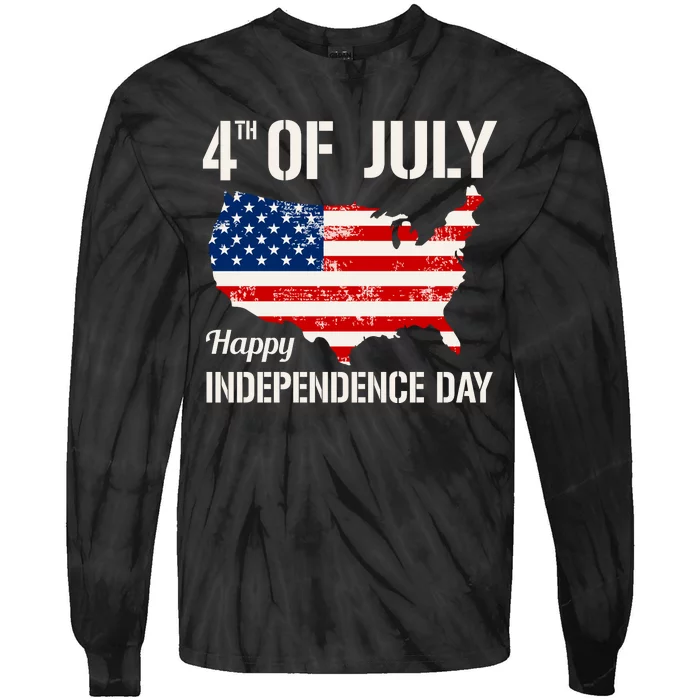 4th Of July Independence Day Celebration Graphic Tie-Dye Long Sleeve Shirt