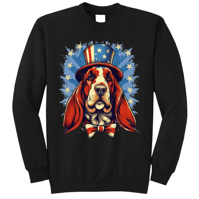 4th Of July Patriotic Basset Hound Dog Sweatshirt