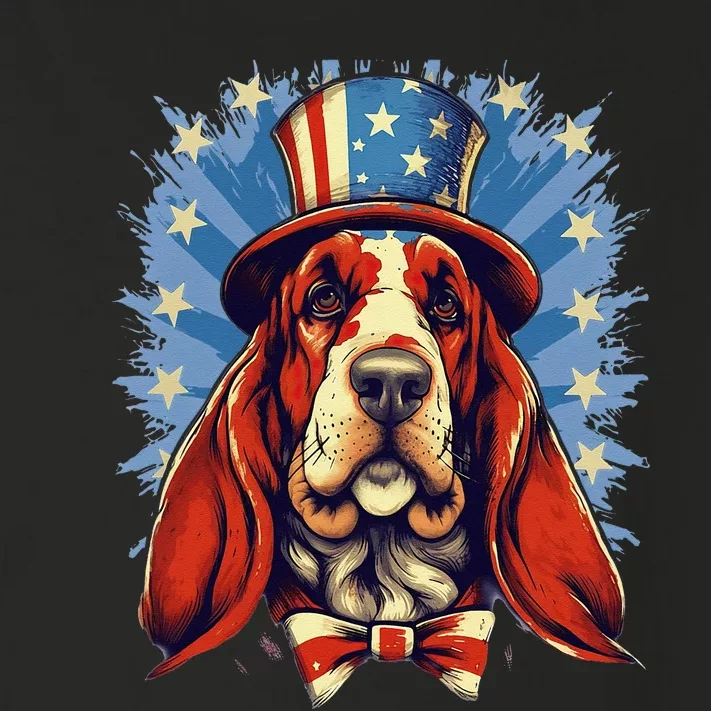 4th Of July Patriotic Basset Hound Dog Toddler Long Sleeve Shirt