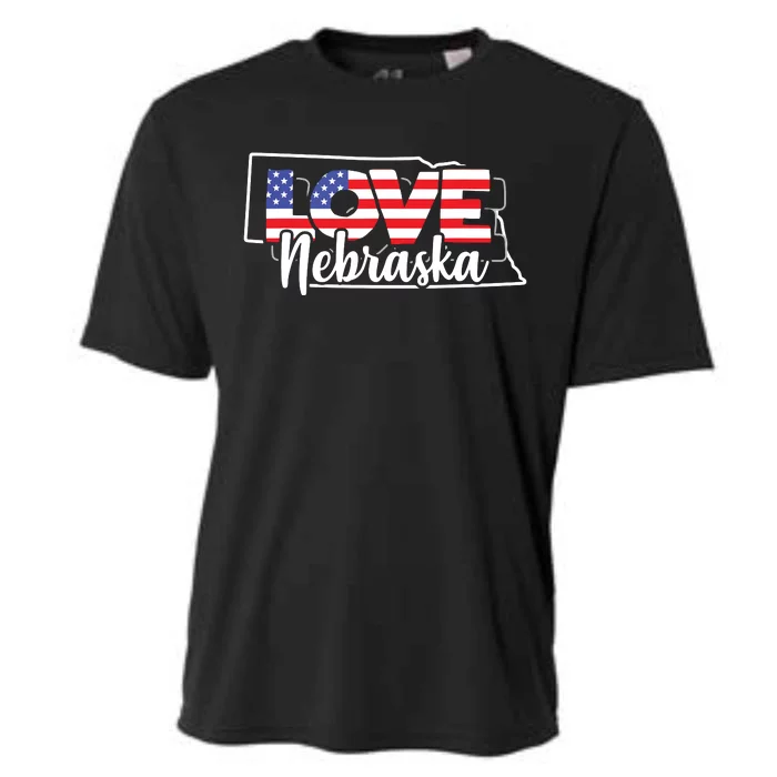 4th Of July Nebraska Us American Flag July Fourth Cooling Performance Crew T-Shirt