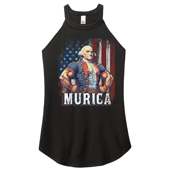 4th Of July Patriotic Funny George Washington July 4th Women’s Perfect Tri Rocker Tank