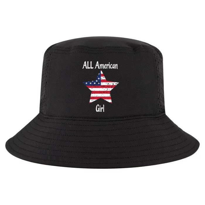 4th Of July All American Girl Usa Flag Cool Comfort Performance Bucket Hat