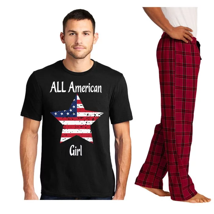 4th Of July All American Girl Usa Flag Pajama Set