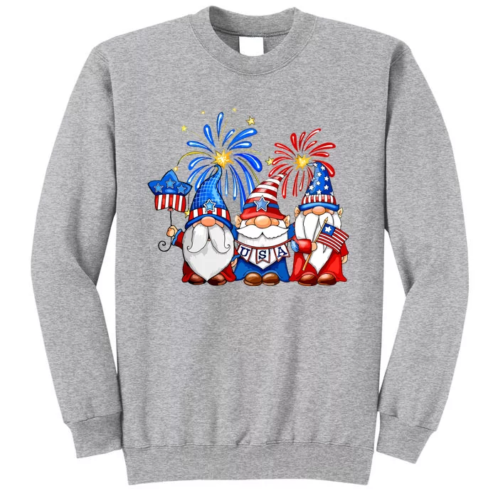 4th Of July American Gnomes Celebrating Independence Day Tall Sweatshirt