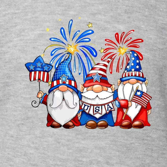 4th Of July American Gnomes Celebrating Independence Day Toddler Sweatshirt