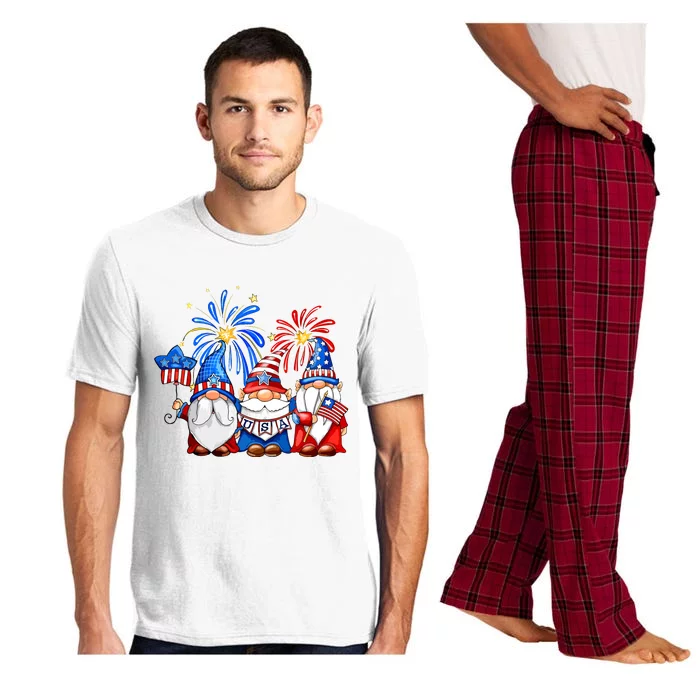 4th Of July American Gnomes Celebrating Independence Day Pajama Set