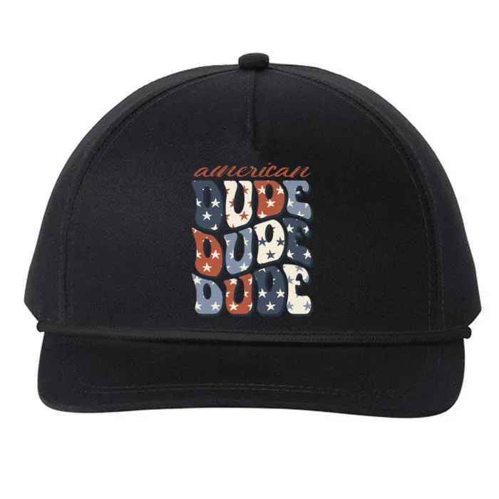 4th Of July Gift Patriotic Usa American Dude Gift Snapback Five-Panel Rope Hat