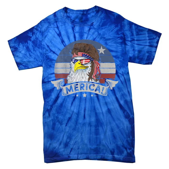 4th Of July Merica Eagle Mullet Usa Flag Patriotic Vintage Cute Gift Tie-Dye T-Shirt