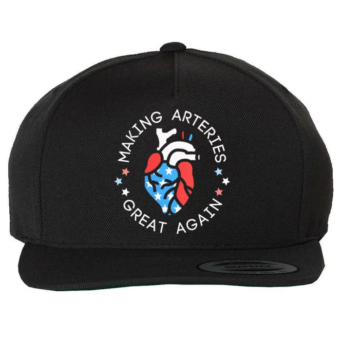 4th Of July Cardiac Nurse Making Arteries Great Again Wool Snapback Cap