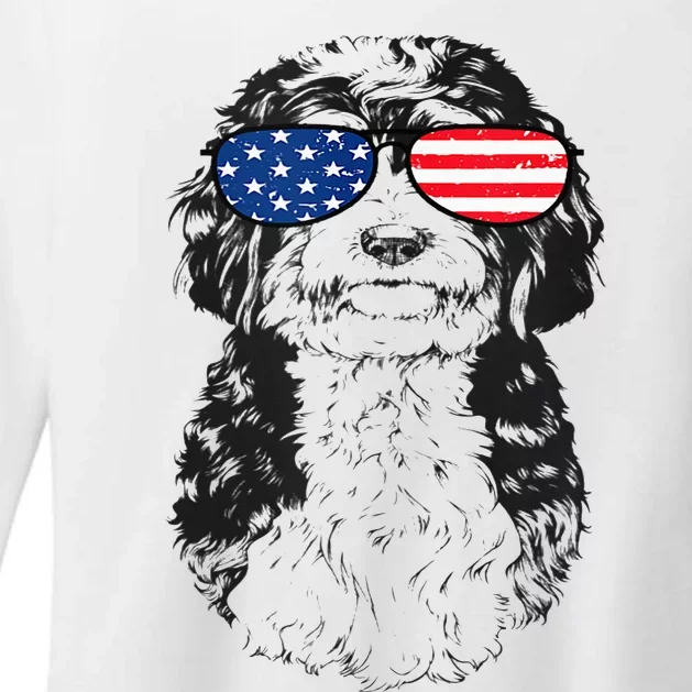 4th Of July Bernedoodle Doodle Dog Patriotic USA Sunglasses Womens CVC Long Sleeve Shirt