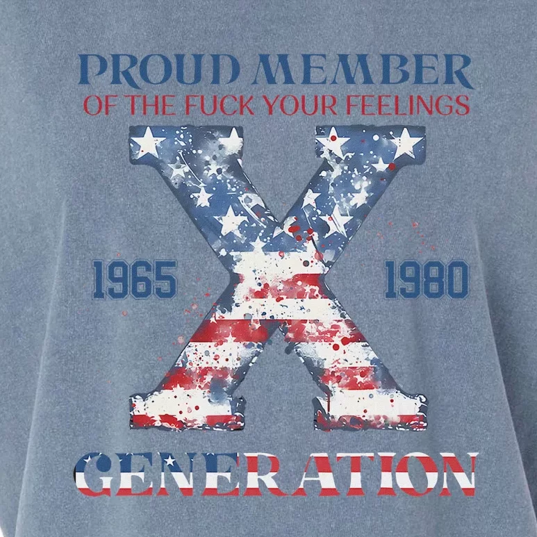 4th Of July Generation X Retro Us Flags Garment-Dyed Women's Muscle Tee