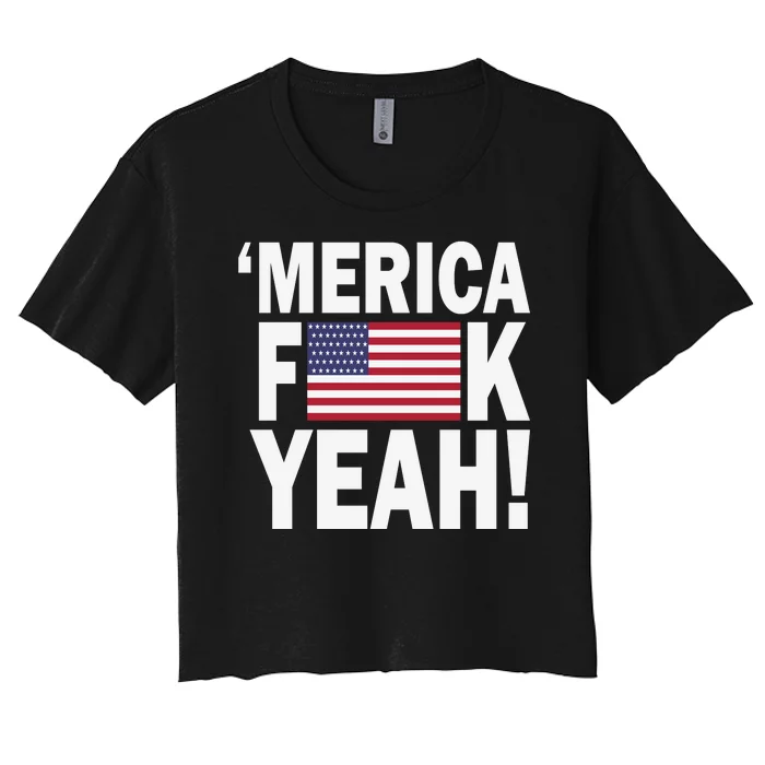 4th Of July Merica Funny Yeah! Women's Crop Top Tee