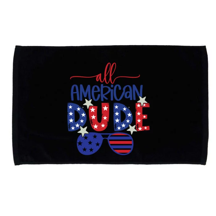 4th Of July Sunglasses All American Dude Cool Gift Microfiber Hand Towel