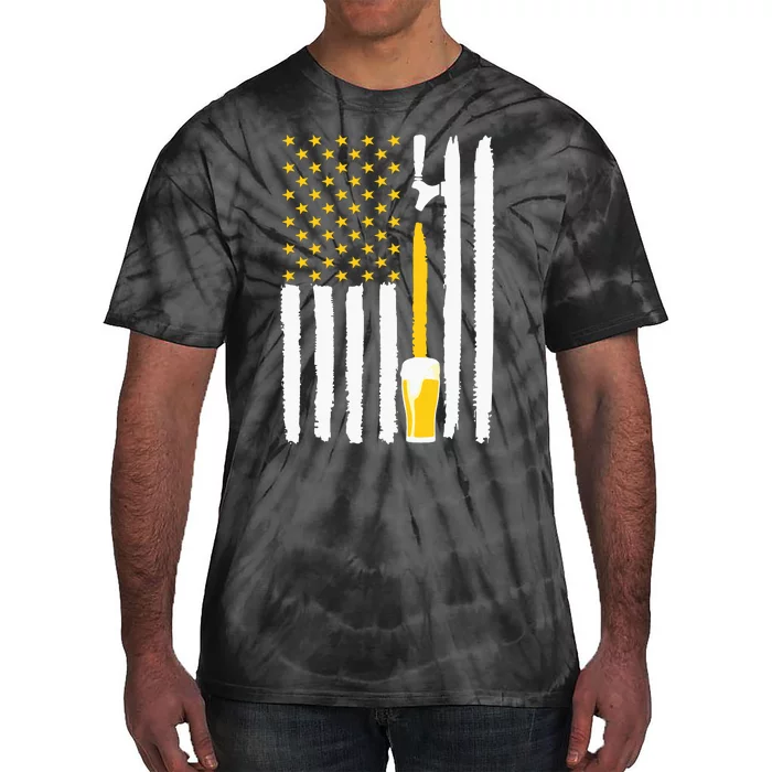 4th Of July American Flag Beer Lovers Tie-Dye T-Shirt