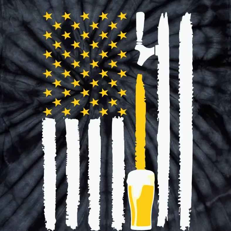 4th Of July American Flag Beer Lovers Tie-Dye T-Shirt