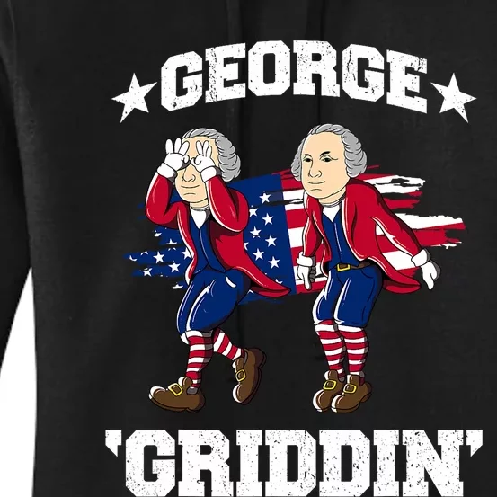 4th Of July George Washington George Griddin Women's Pullover Hoodie