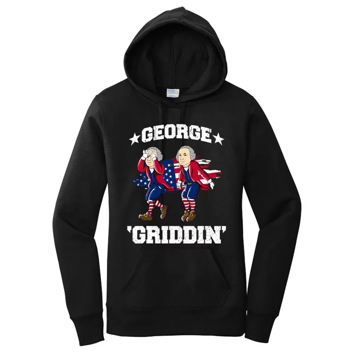 4th Of July George Washington George Griddin Women's Pullover Hoodie